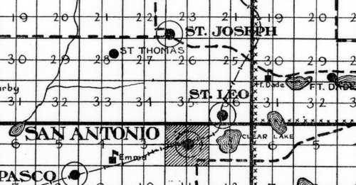 Detail from a 1957 Florida highway map, showing St. Joseph
